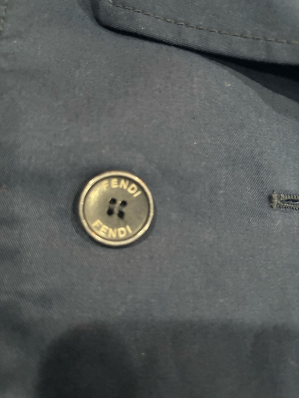 NWT Fendi Girls Navy Blue Double Breasted Jacket With FENDI logo On Trim 6A - Picture 3 of 13